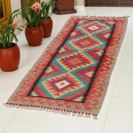   Covor kilim Chobi 71x188 afgane kilim din lână țesut manual 