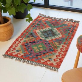   Covor kilim Chobi 94x66 afgane kilim din lână țesut manual 