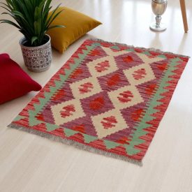   Covor kilim Chobi 86x67 afgane kilim din lână țesut manual 
