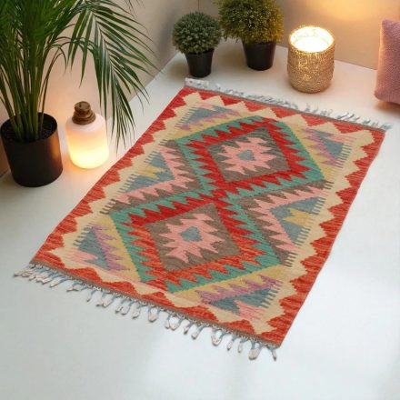 Covor kilim Chobi 91x62 afgane kilim din lână țesut manual 