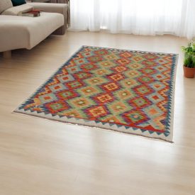Covor Kilim etnic Chobi 152x189 Covor țesut manual afgan