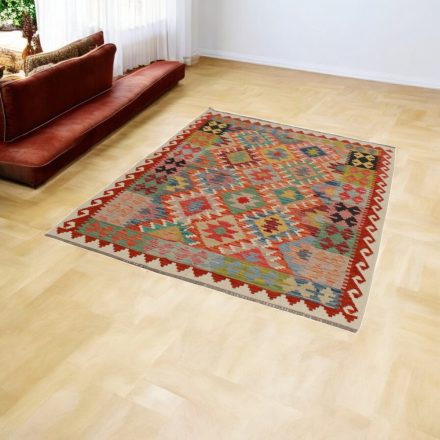 Kilim țesut manual Chobi 148x192 covor Kilim afgan din lână