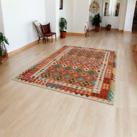 Covor Kilim lână Chobi 207x299 Kilim afgan țesut manual