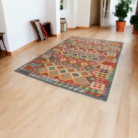 Covor Kilim lână Chobi 198x296 Kilim afgan țesut manual