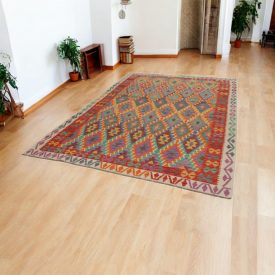 Covor Kilim etnic Chobi 202x295 Covor țesut manual afgan