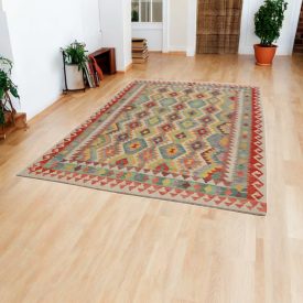   Kilim țesut manual Chobi 196x296 covor Kilim afgan din lână