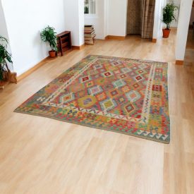 Covor Kilim lână Chobi 206x289 Kilim afgan țesut manual