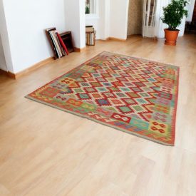 Covor Kilim afgan Chobi 201x298 Kilim etnic țesut manual