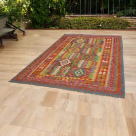 Covor Kilim lână Chobi 204x294 Kilim afgan țesut manual
