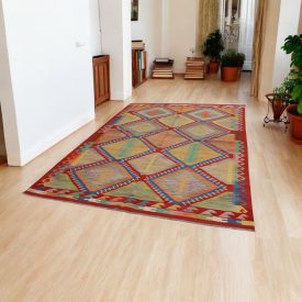 Covor Kilim etnic Chobi 202x297 Covor țesut manual afgan