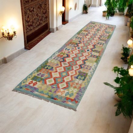 Covor traversă Kilim afgan 82x405 covor Kilim țesut manual
