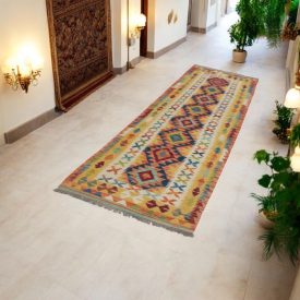   Covor traversă Kilim afgan Chobi 84x295 covor Kilim țesut manual