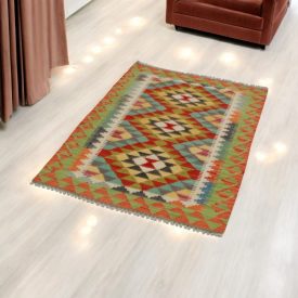 Covor Kilim lână Chobi 83x119 Kilim afgan țesut manual