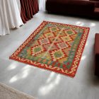 Covor Kilim Chobi 98x140, Kilim din lână țesut manual