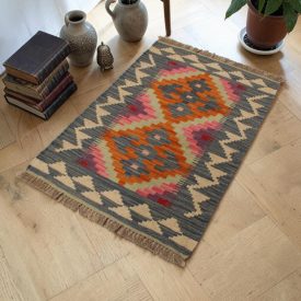Covor Kilim afgan Chobi 64x91 Kilim etnic țesut manual