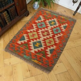 Covor Kilim autentic țesut manual 61x84 Kilim etnic afgan