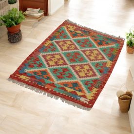   Kilim țesut manual Chobi 62x101 covor Kilim afgan din lână