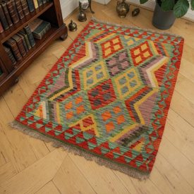 Covor Kilim afgan Chobi 62x90 Kilim țesut manual