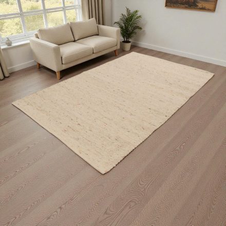 Covor lână bej 161x257 covor uni din lână