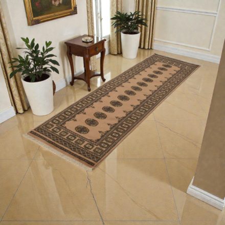 Covor traversa bej Bokhara 252x77 covor pakistanez lucrat manual