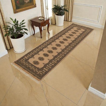 Covor traversa bej Bokhara 248x77 covor pakistanez lucrat manual