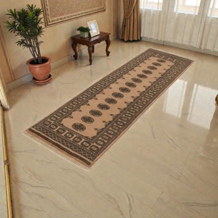 Covor traversa bej Bokhara 244x78 covor pakistanez lucrat manual