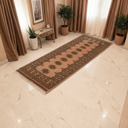 Covor traversa bej Bokhara 204x80 covor pakistanez lucrat manual