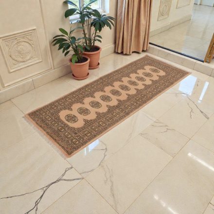 Covor traversa bej Bokhara 204x77 covor pakistanez lucrat manual