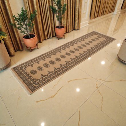 Covor traversa bej Bokhara 278x79 covor pakistanez lucrat manual