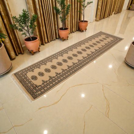 Covor traversa bej Bokhara 305x80 covor pakistanez lucrat manual
