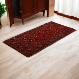 Covor turkmen Balisht Nakhsha 57x110 covor mic lucrat manual