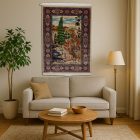 Covor mătase Motiv de grădină bej 100x150 covor persan din mătase viscoasă