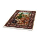 Covor mătase Motiv de grădină bej 100x150 covor persan din mătase viscoasă