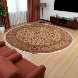   Covor rotund Isfahan 310x301 covor oriental iranian lucrat manual