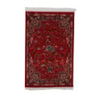 Covor mătase Vânătoare burgund 80x120 covor din mătase viscoasă iranian