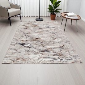   Covor modern bej maro albastru NADIM 140x200 covor pentru living sau dormitor