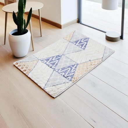 Covor modern bej maro albastru MELIS 60x90 covor pentru living sau dormitor