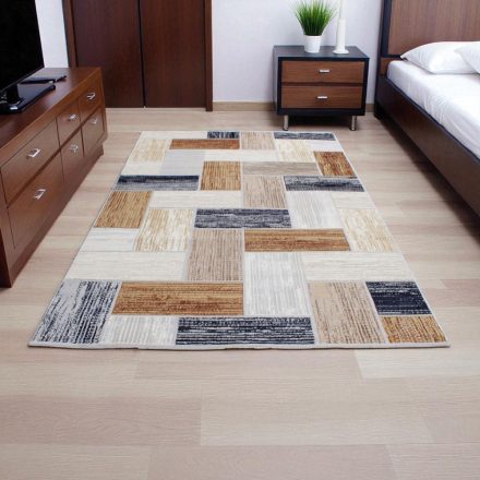 Covor modern gri albastru maro SAMI 140x200 covor pentru living sau dormitor