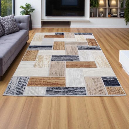 Covor modern gri albastru maro SAMI 200x300 covor pentru living sau dormitor
