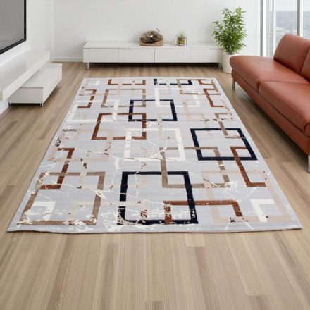 Covor modern gri maro albastru AMIR 160x230 covor pentru living sau dormitor