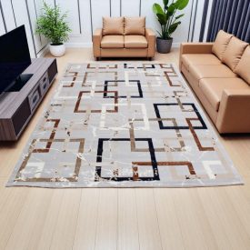   Covor modern gri maro albastru AMIR 200x300 covor pentru living sau dormitor