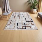 Covor modern gri maro albastru AMIR 80x150 covor pentru living sau dormitor
