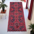 Covor afgan din lână Kargai 47x145 Covor traversa lucrat manual