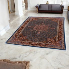   Covor mătase Aysan albastru închis 150x225 covor din mătase viscoasă iranian