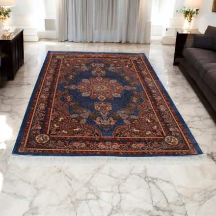 Covor mătase Gazelle albastru închis 150x225 covor persan din mătase viscoasă