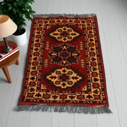 Covor afgan din lână Kargai 60x96 covor manual pentru living sau dormitor