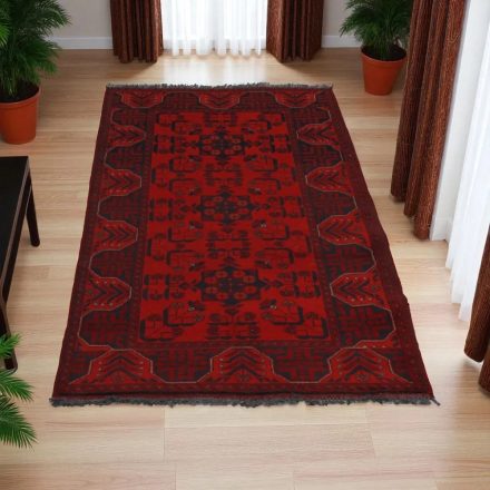 Covor oriental din lână burgundy Bukharai 187x82 covor manual pentru living sau dormitor