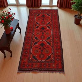   Covor oriental din lână Caucasian 52x143 Covor traversa lucrat manual