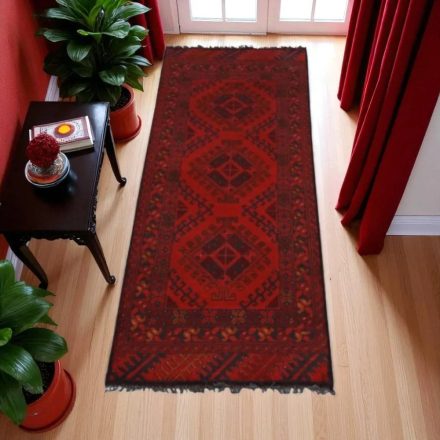 Covor afgan din lână Caucasian 49x143 Covor traversa lucrat manual