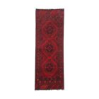 Covor afgan din lână Caucasian 49x143 Covor traversa lucrat manual